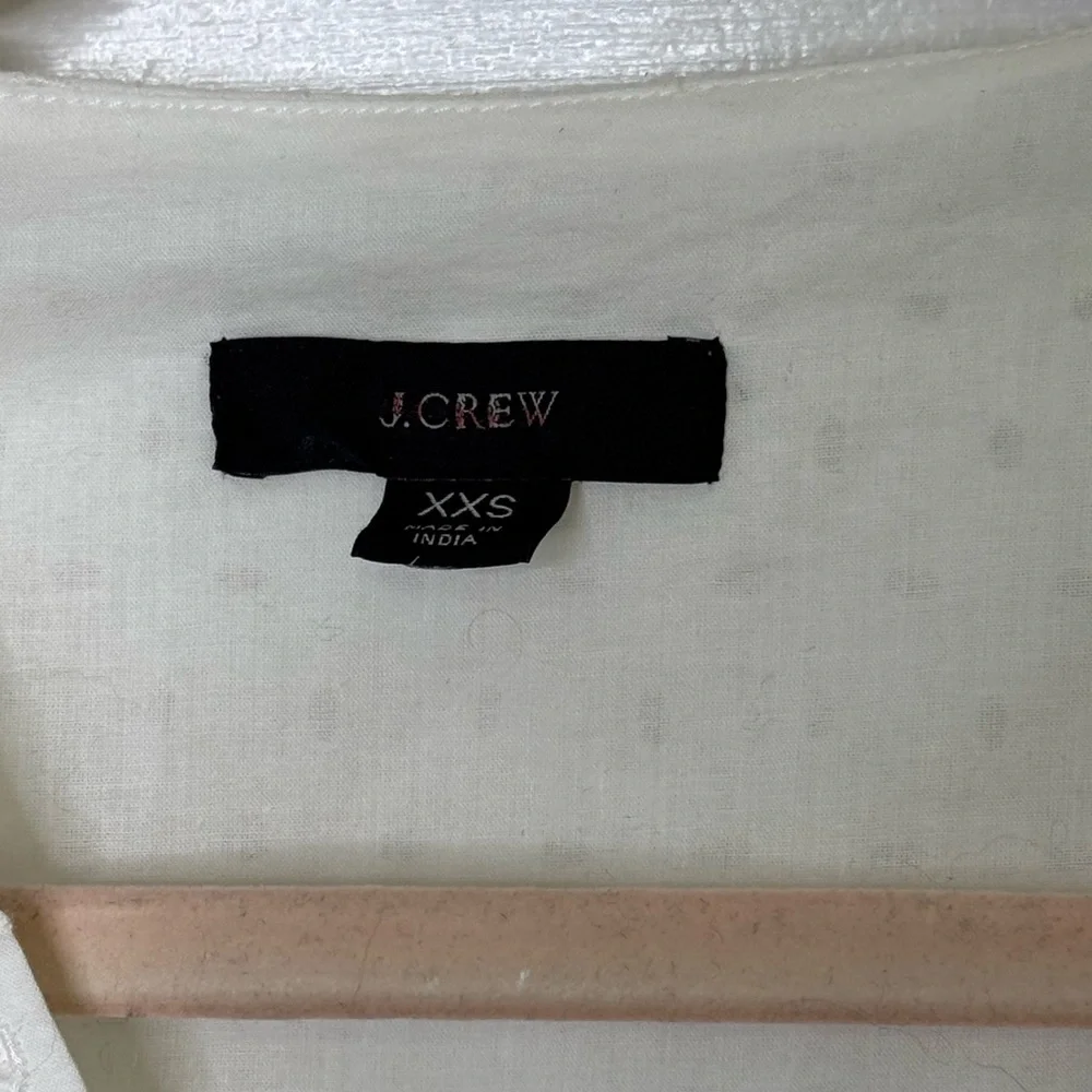 J. Crew White Puff Sleeve Wrap Blouse